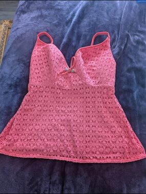 Freya Coral Lace Tankini with Built-In Cups